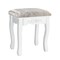 White Makeup Vanity Set with 4 Drawers, 360° Swivel Mirror, and Padded Stool